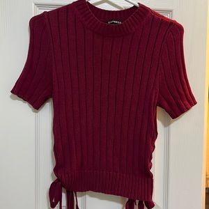 Maroon Side Tasseled Top : Express